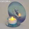 glass candle holder with mirror