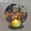 glass candle holder with mirror