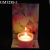 Wholesale glass candle holder with mirror