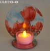 Wholesale glass candle holder with mirror