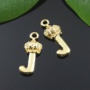Wholesale fashion crown shaped hook charms, fashion gold plated jewerly charm