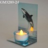 Wholesale glass candle holder with mirror