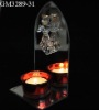 Wholesale glass candle holder with mirror