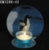Wholesale glass candle holder with mirror