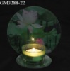 Wholesale glass candle holder with mirror