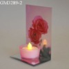 Wholesale glass candle holder with mirror