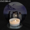 Wholesale glass candle holder with mirror