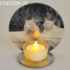 Wholesale glass candle holder with mirror