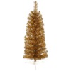 Wholesale 2' gold tinsel christmas tree with gold led twinkling lights