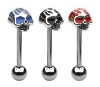 Wholesale Epoxy Flaming Skull Tongue Rings,tongue piercing jewelry,316L body jewelry