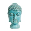 Wholesale ceramic buddha head statue in blue glazed finish