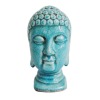 Wholesale ceramic buddha head statue in blue glazed finish