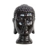 Wholesale ceramic buddha head statue in dark coffee glazed finish