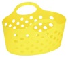 Flexible handle plastic basket
