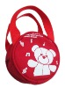 Wholesale round shape fabric animal printed mini handbag