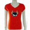 Wholesale Fashionable short sleeve v-neck women t shirt