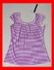 Wholesale Casual purple stripe cotton summer sleeveless t shirt for women P2301