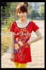 Wholesale Flower red printed fashion women T shirt cotton
