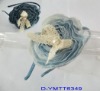 Wholesale Jean headband in with lace and plastic pearls