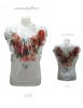 Wholesale Women's rose printing blouse with stud details