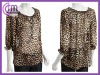 Wholesale women's leopard print chiffon tunic