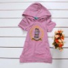 2011 new design woman short sleeve 100%cotton tshirt with hoodies