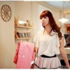 Wholesale Korea Style New Gentlewoman Tiered Skirt Pink