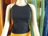 Wholesale cotton black rib tank top for girls