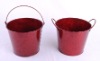 Wholesale Classical Round Garden Flower Pots with Galvanized Handle