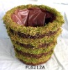Wholesale Striped Moss Rattan Flower Pot
