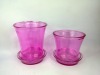 Wholesale set 2 glass flower pots and planter