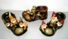 Wholesale Polyresin garden planter, shoe flower pots with 2 turtle & 1gnom & 3dwarf
