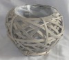 ball shaped wooden flower pot