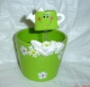Wholesale Ceramic green flower pots with funny face