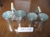 Wholesale nice metal flower pot with wood handle
