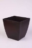 Wholesale square black plastic flower pot