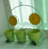 Wholesale metal Flower pot with holder for home garden