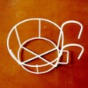 Wholesale FG016AB-garden decoration-White Metal Circular flower pot Hanging basket