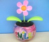 Wholesale solar flower pot be print design no battery no water the leaves flip flap under sunashine