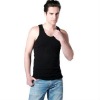 Wholesale 100%pure cotton men's summer black vest tank top sleeveless