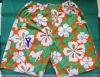 Wholesale cotton men's beach short with colourful print for swimming