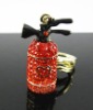 Wholesale Fashion Metal Swaroski Rhinstone Enamel Fire extinguisher Key Chain , Key Ring SY12782