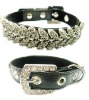 Wholesale Fashion beaded leather dog collar hardware(DL0025)