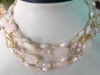 Wholesale Fashion pink series beaded handmade necklace