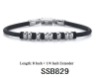 Wholesale Steel Bead and Rubber Ring stainless steel bracelet