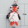 cell phone charms,nylon cord with glass kits