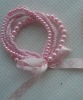 Wholesale Elastic glass and pearl beaded bracelet