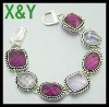 Purple Tone Stones Beaded Bracelet Jewelry