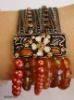Wholesale plastic beads bracelet/alloy bracelet with plastic beads/fashion bracelet