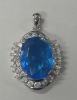 Fancy Royal Blue CZ Charms in 925 Sterling Silver